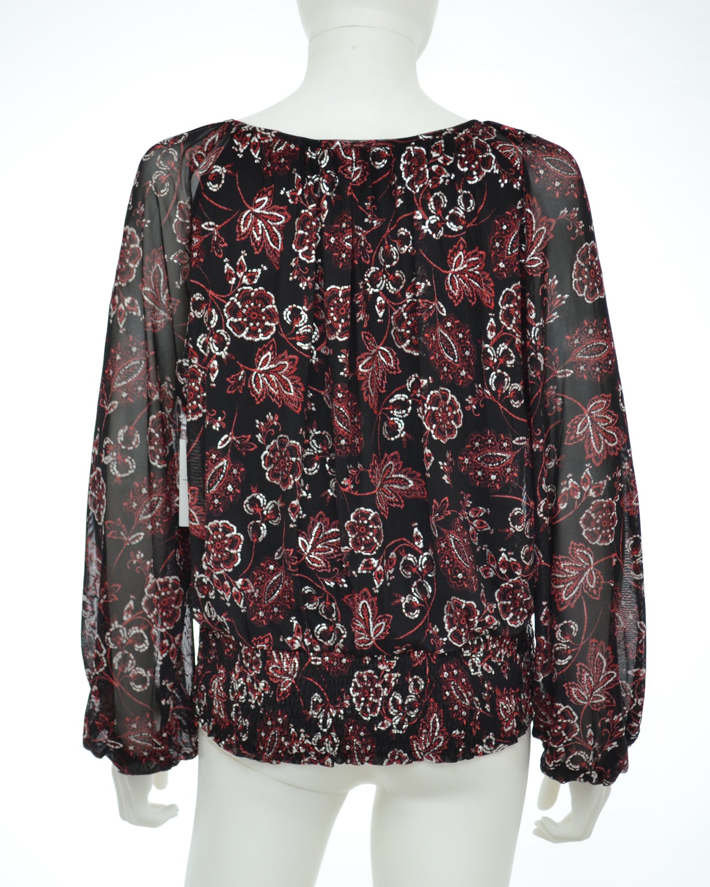 Harper241 Long sleeved sheer blouse