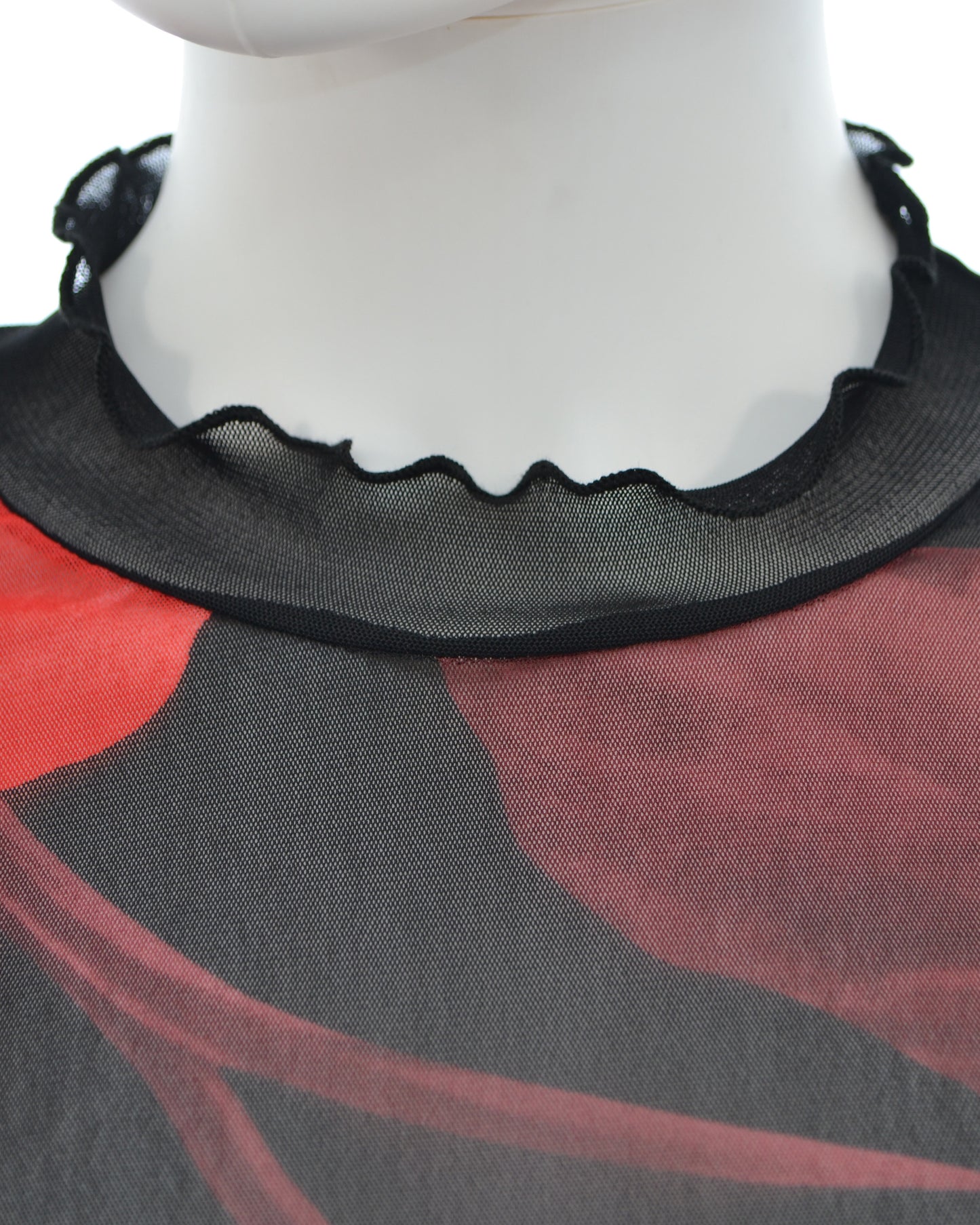 Hanoi Mesh Top - Red Flower