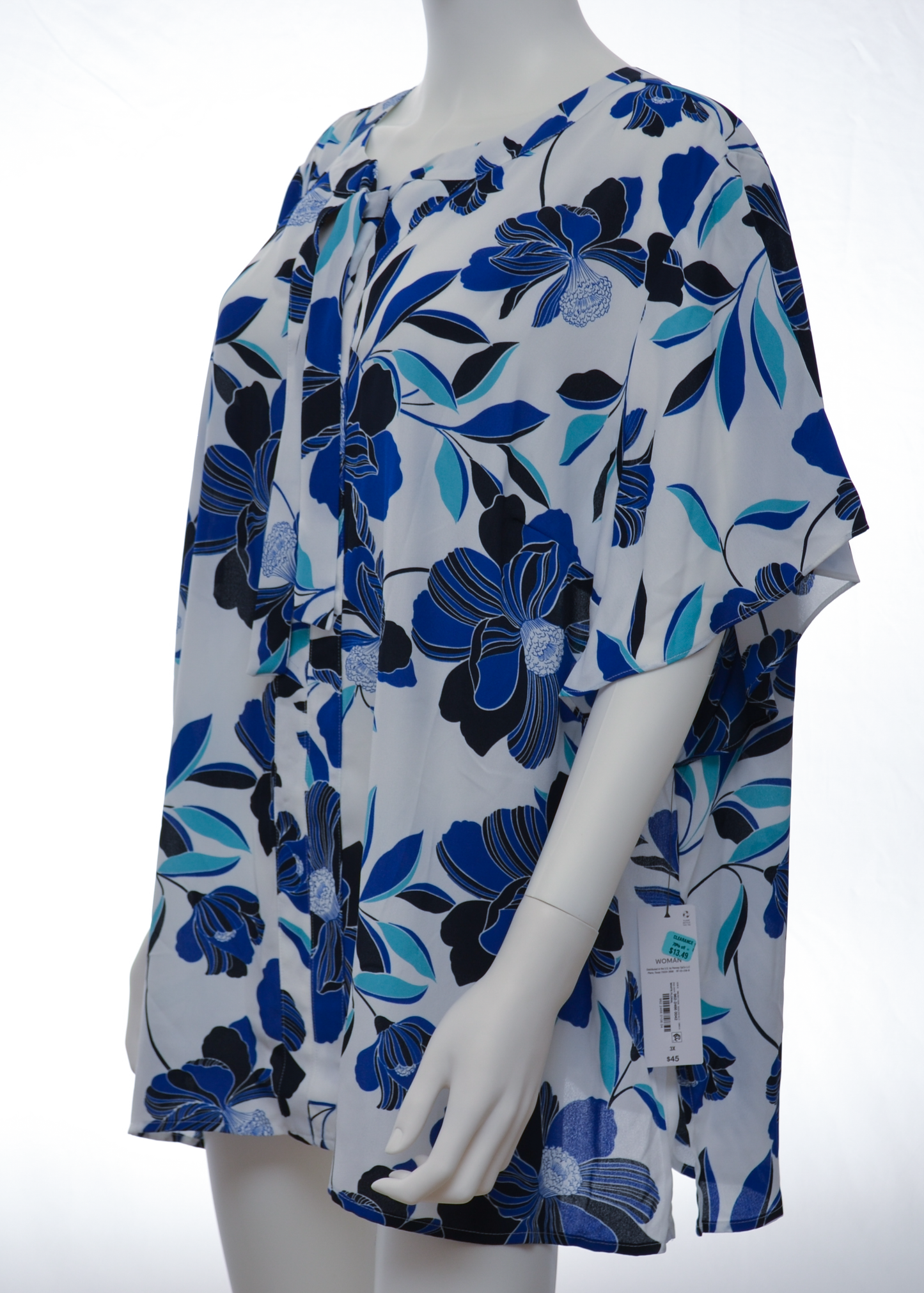 Liz Claiborne Blue Floral Blouse