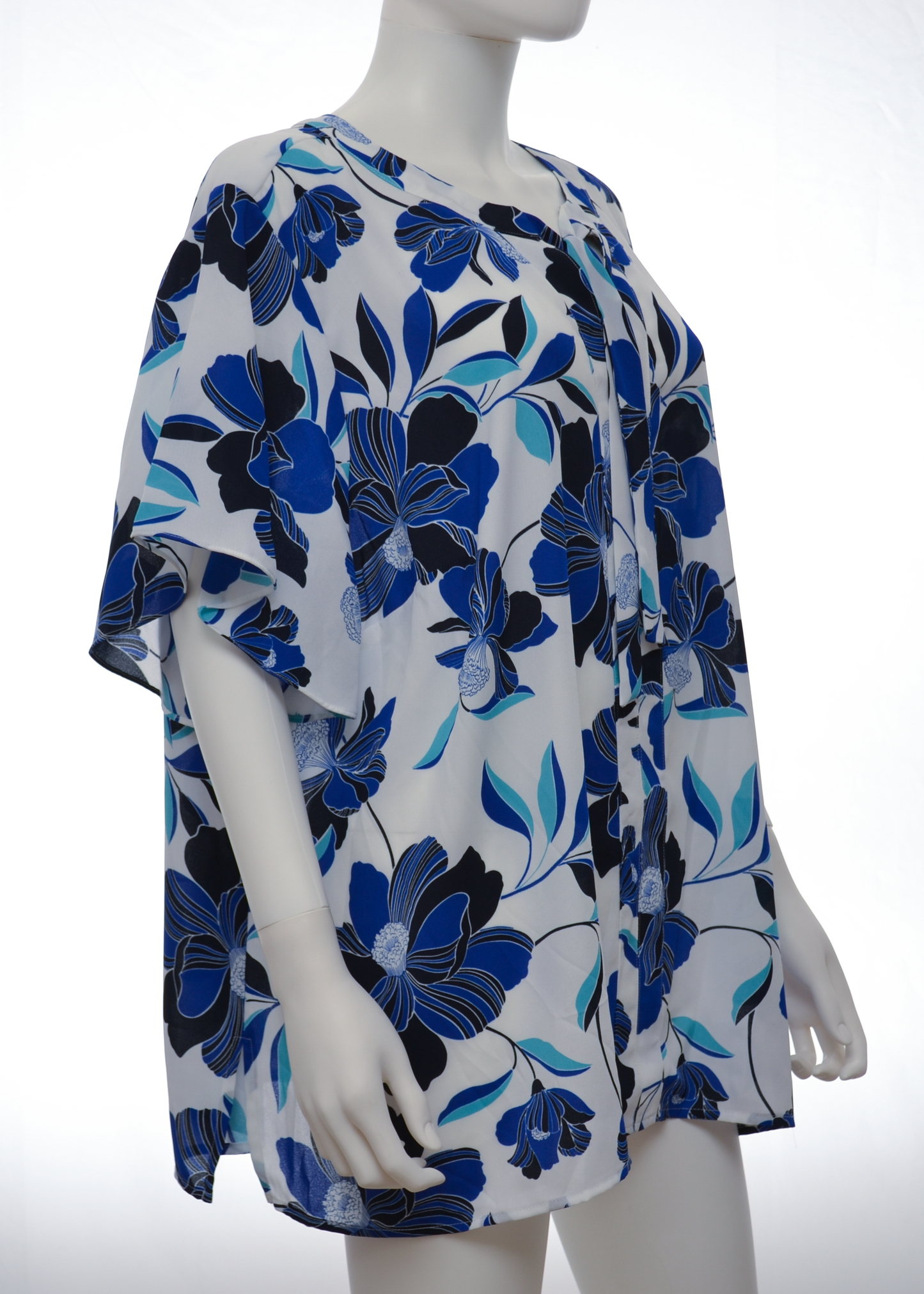 Liz Claiborne Blue Floral Blouse