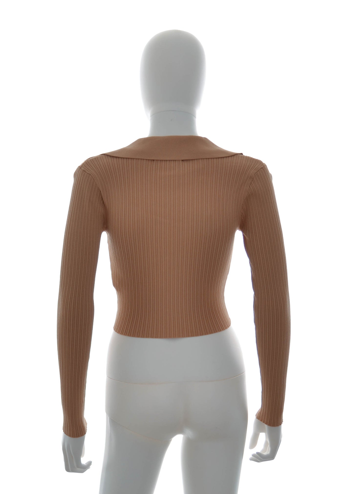 Forever 21 Sand Long Sleeve Vneck Crop Top