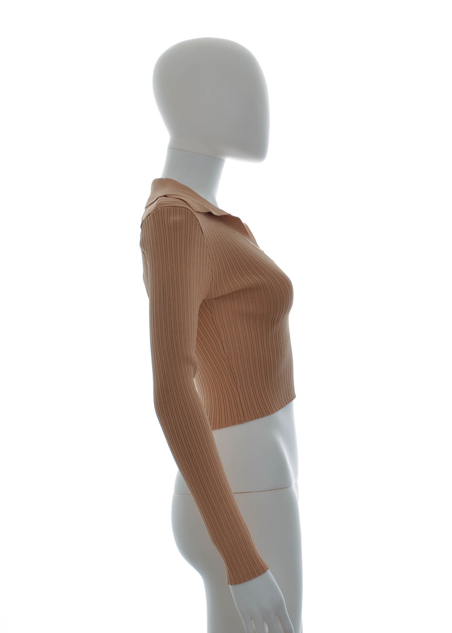 Forever 21 Sand Long Sleeve Vneck Crop Top