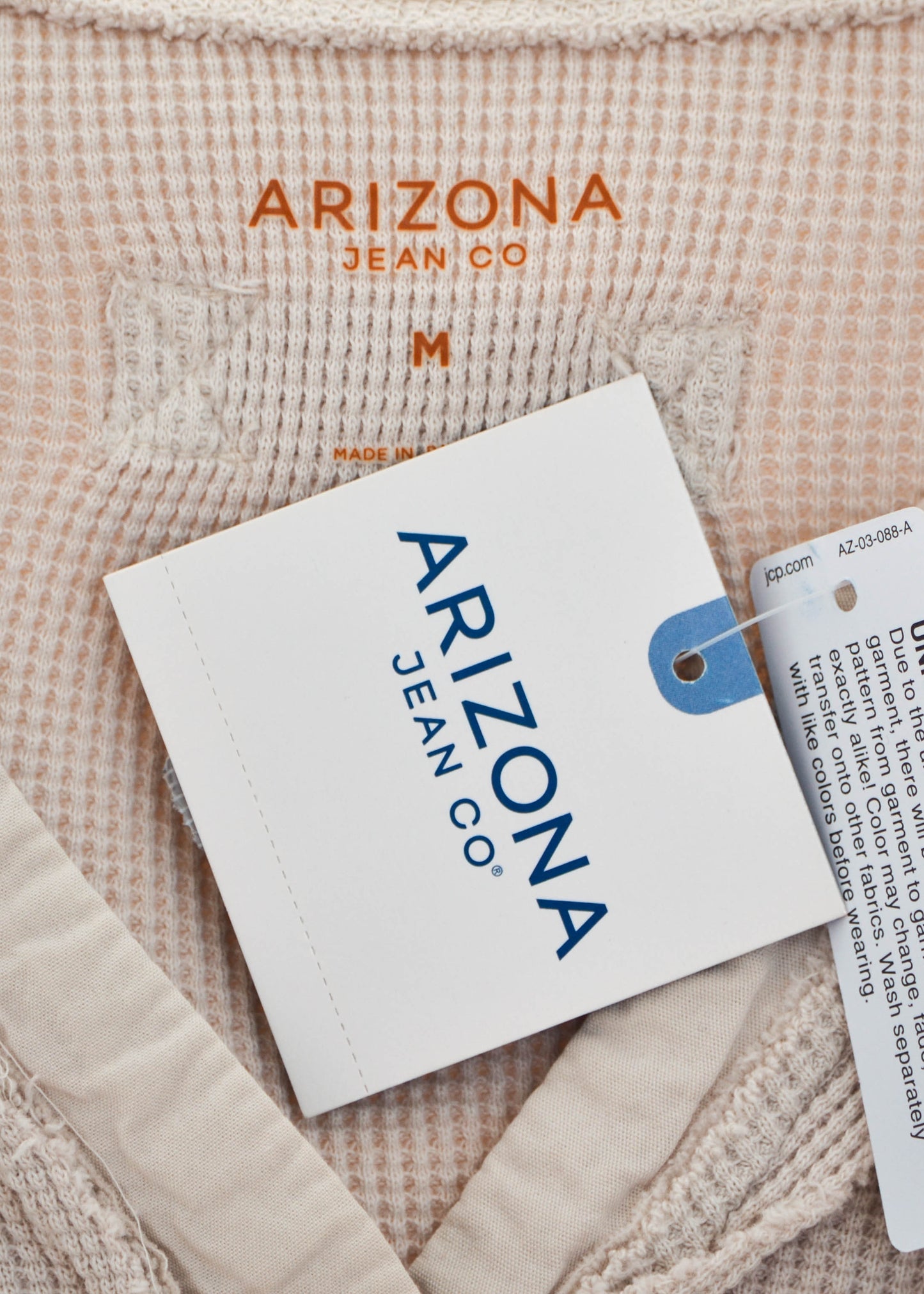 Arizona Pebble Beach Long Sleeve Waffle Knit Shirt