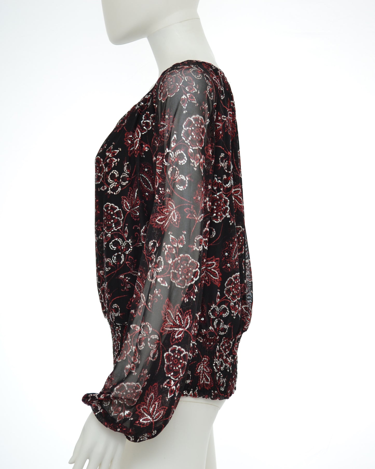 Harper241 Long sleeved sheer blouse
