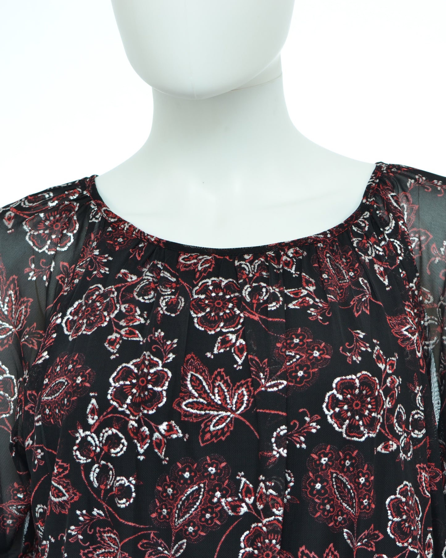 Harper241 Long sleeved sheer blouse