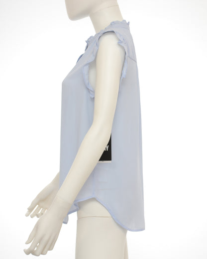 DKNY Medium sleeveless light blue sheer blouse