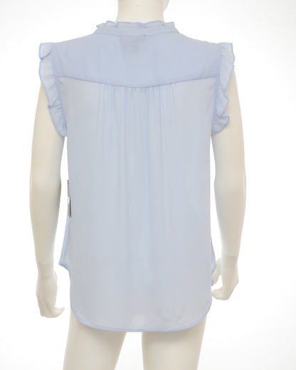 DKNY Medium sleeveless light blue sheer blouse