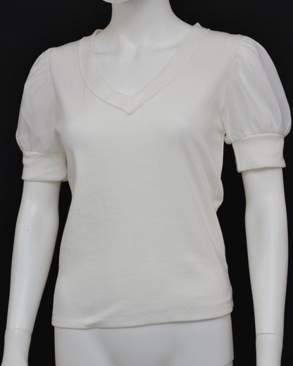 Steve Madden Organza Sleeve V-neck Tee