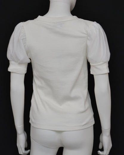 Steve Madden Organza Sleeve V-neck Tee