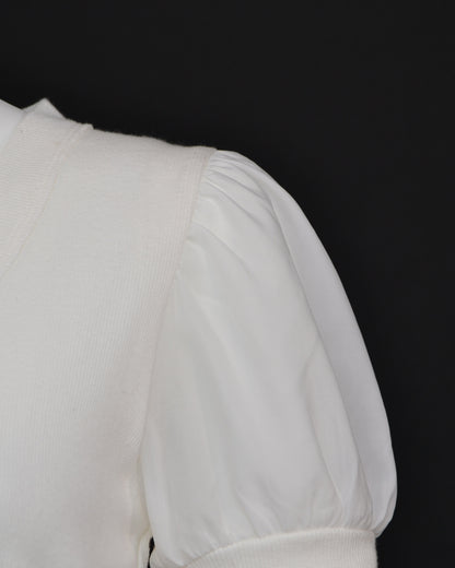 Steve Madden Organza Sleeve V-neck Tee