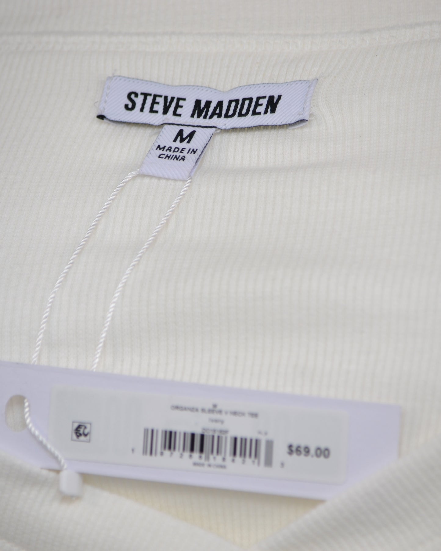 Steve Madden Organza Sleeve V-neck Tee