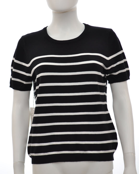 Cielo Simplicity Crew Neck Stripe Short Sleeves