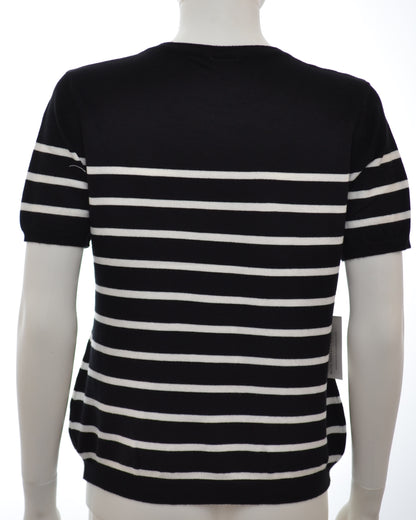 Cielo Simplicity Crew Neck Stripe Short Sleeves