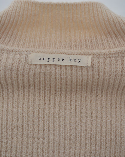 Copper Key cream and white street knit sweater