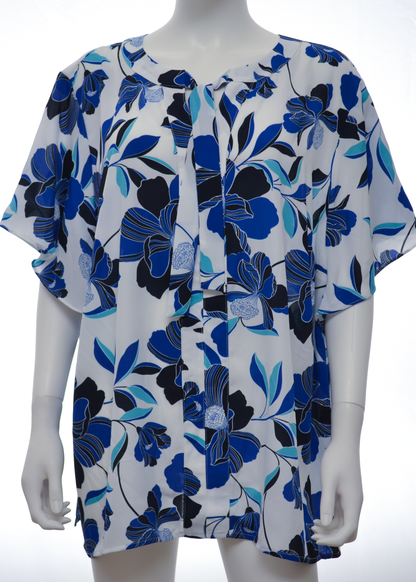 Liz Claiborne Blue Floral Blouse