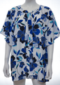 Liz Claiborne Blue Floral Blouse