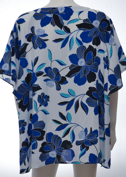 Liz Claiborne Blue Floral Blouse