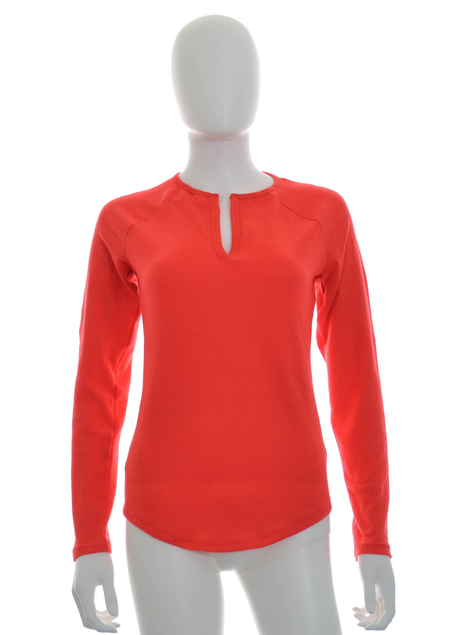 Jenni Split-Neck Ribbed Long Sleeve Knit Pajama Top