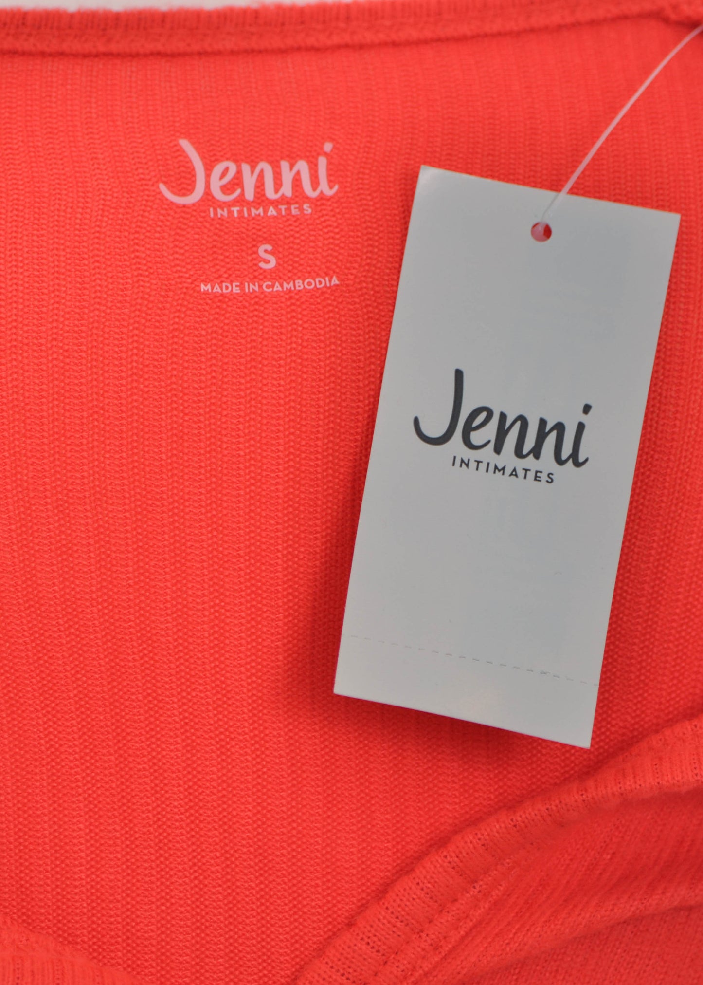 Jenni Split-Neck Ribbed Long Sleeve Knit Pajama Top