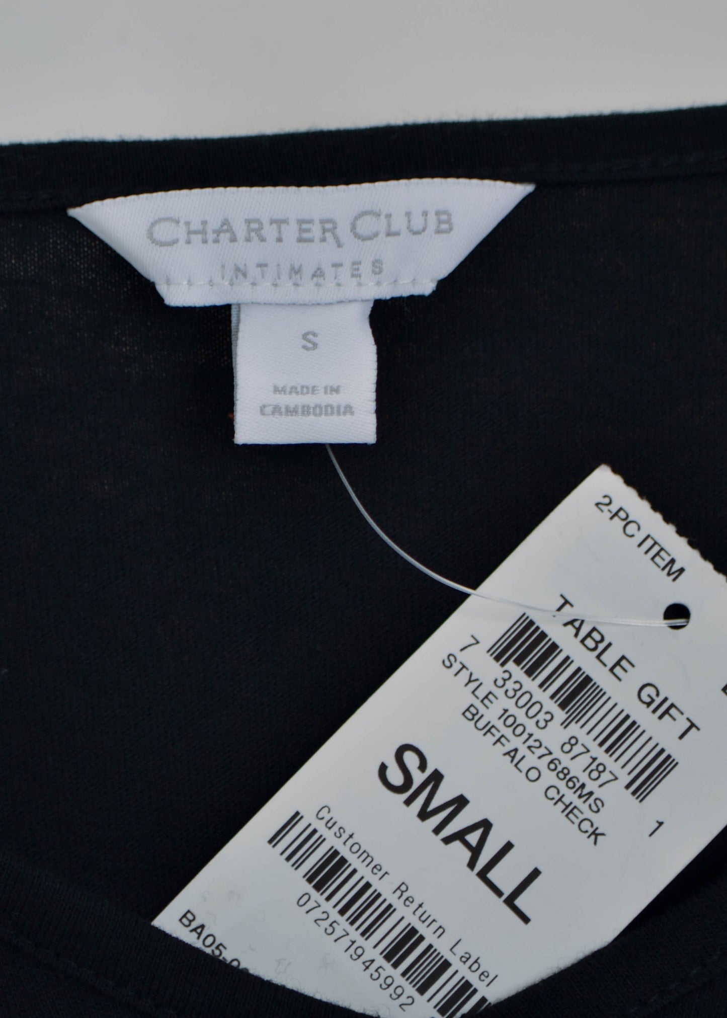 Charter Club - S - Vneck Long Sleeve Pajama Top