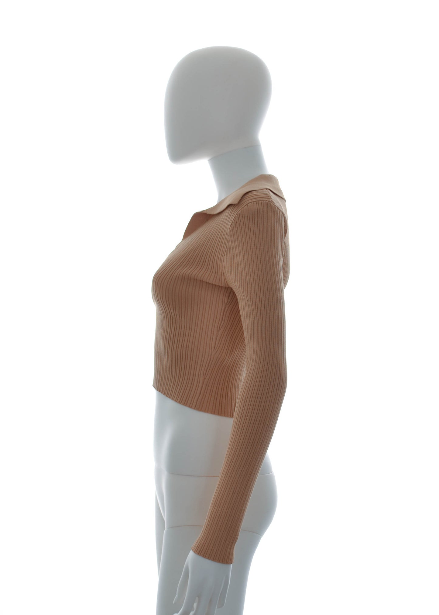 Forever 21 Sand Long Sleeve Vneck Crop Top