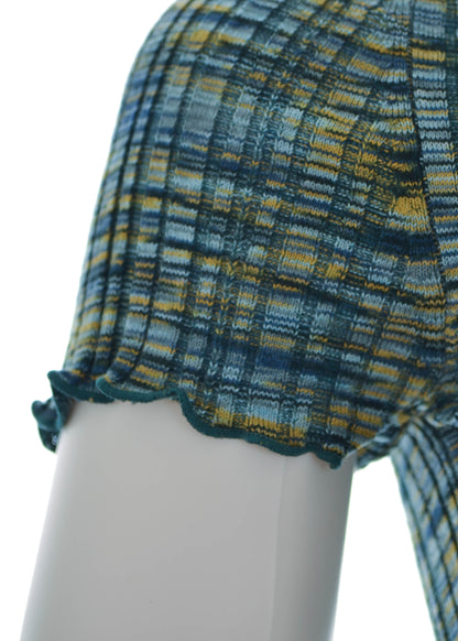 Arizona Blue Dawn Space Dye Short Sleeve Vneck Top
